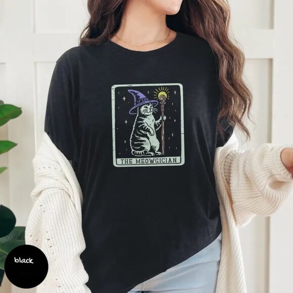Tops - Funny Cat Tarot Shirt, Cute Kitty Shirt, Cat Lover Shirt